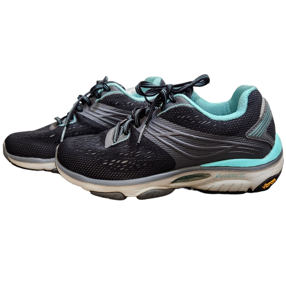 Abeo Symbol Black/Blue Mesh Lace Up Walking Shoes Sneaker Size 5M